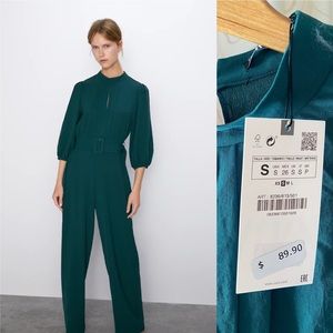 Zara Long belted Jumpsuit - S